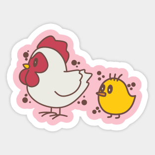 Mom and litle chiken Sticker